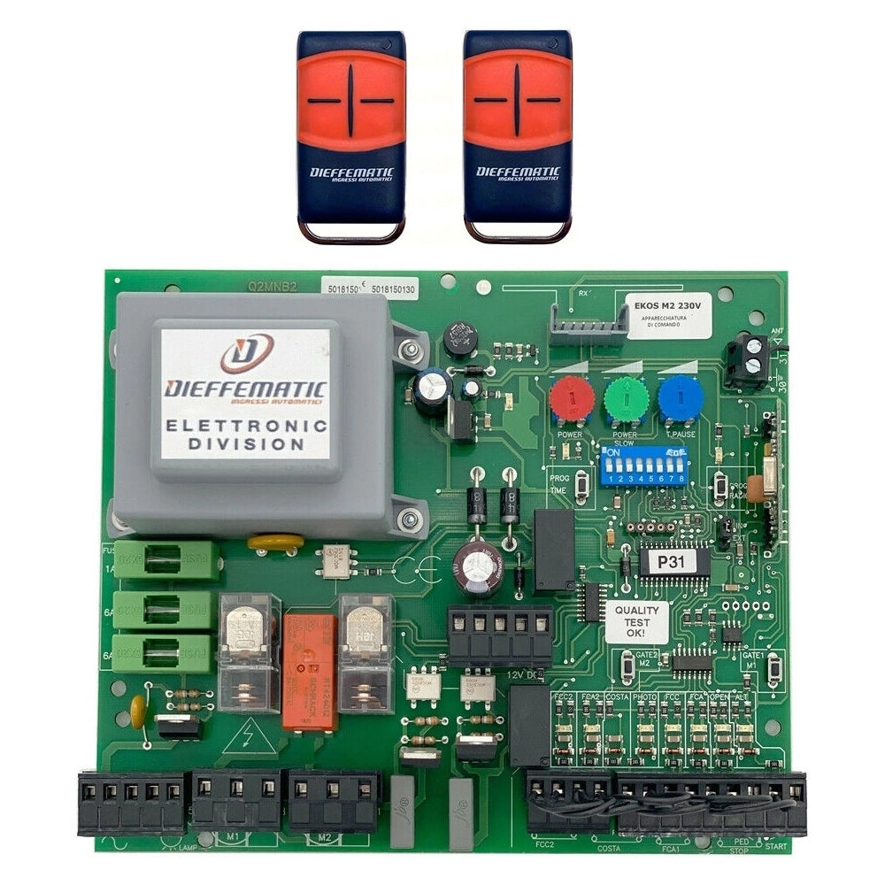 SCHEDA QUADRO UNIVERSALE PER CANCELLO A BATTENTE 2 MOTORI 230Vac + 2 EQUO