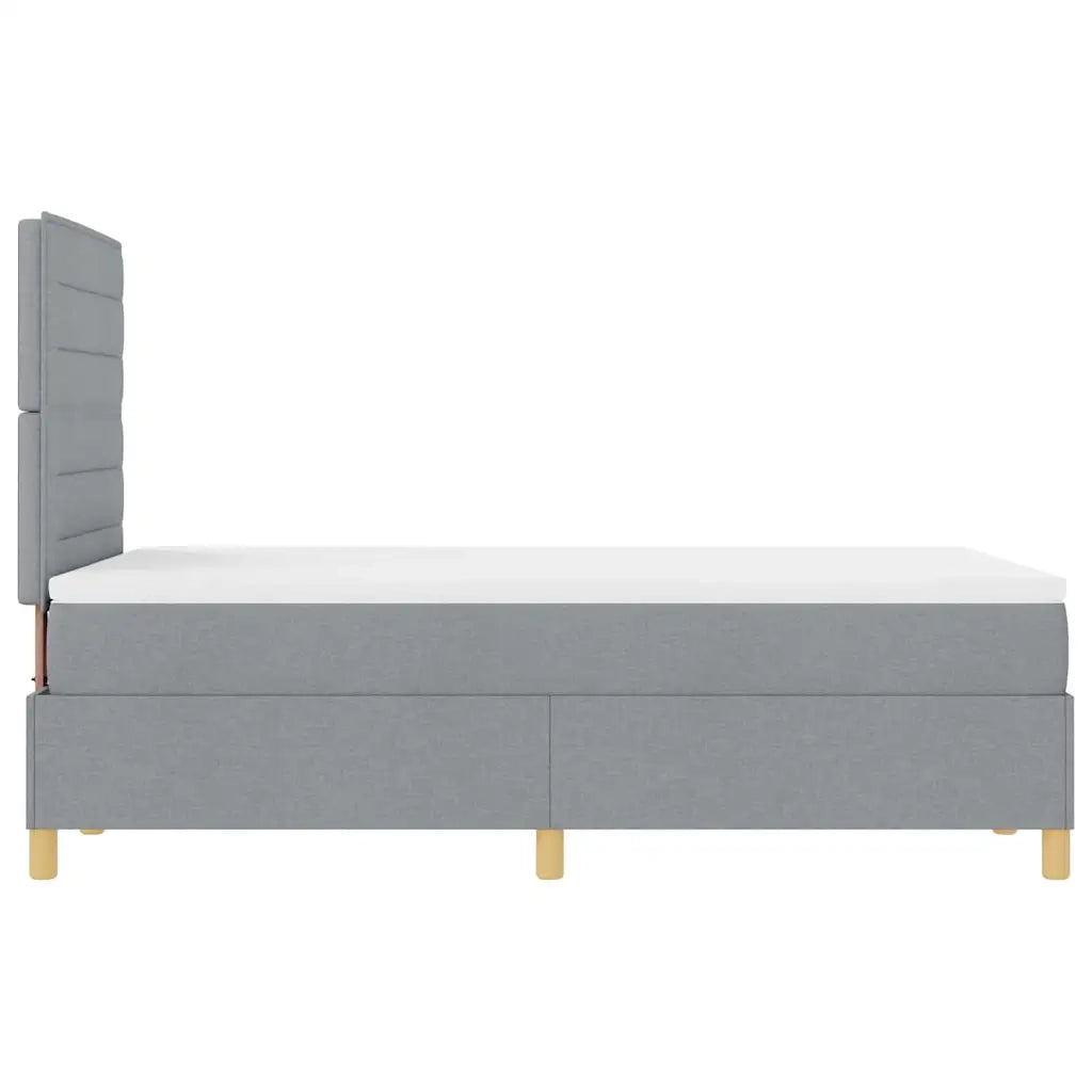 Letto a molle con materasso Grigio chiaro 120 x 190 cm Tessuto 3339525