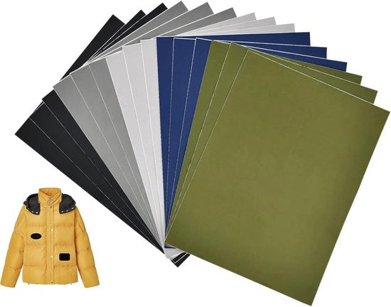 Pannelli di riparazione per abbigliamento - 15 pezzi - 20 x 15 cm - Riparazione di buchi nell'abbigliamento - Riparazione - Impermeabile - Pannelli di riparazione per giacche - Patch per giacche e impermeabili - Riparazione di parapluie