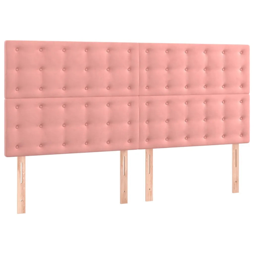 Giroletto a Molle con Materasso Rosa 200x200 cm in Velluto 3138108