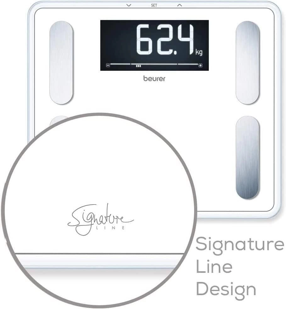 Beurer BF 410 Signature Line White Bilancia Diagnostica XXL con Portata fino a 200 kg, 35 x 30 cm, Bianco