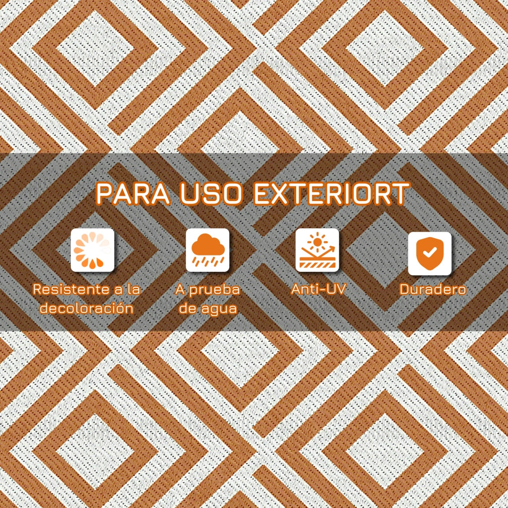 Tappeto Esterno Reversibile 182x274 cm ¨C zephmum ¨C Plastica Impermeabile Rosso e Bianco