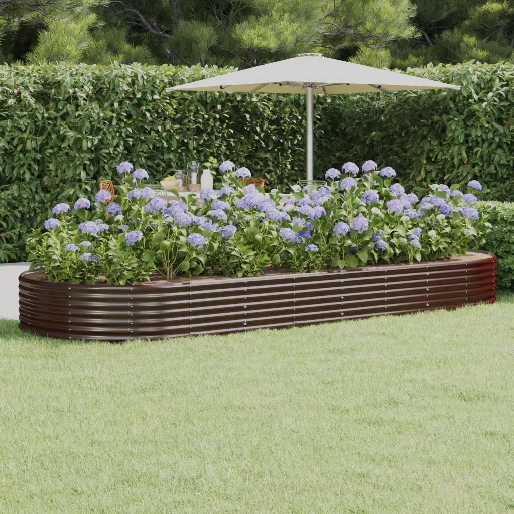 Vaso Giardino Acciaio Verniciato a Polvere 373x140x36cm Marrone cod mxl 66760