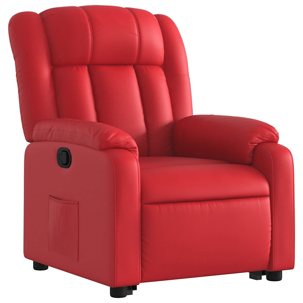 Poltrona Alzapersona Reclinabile Rosso in Similpelle