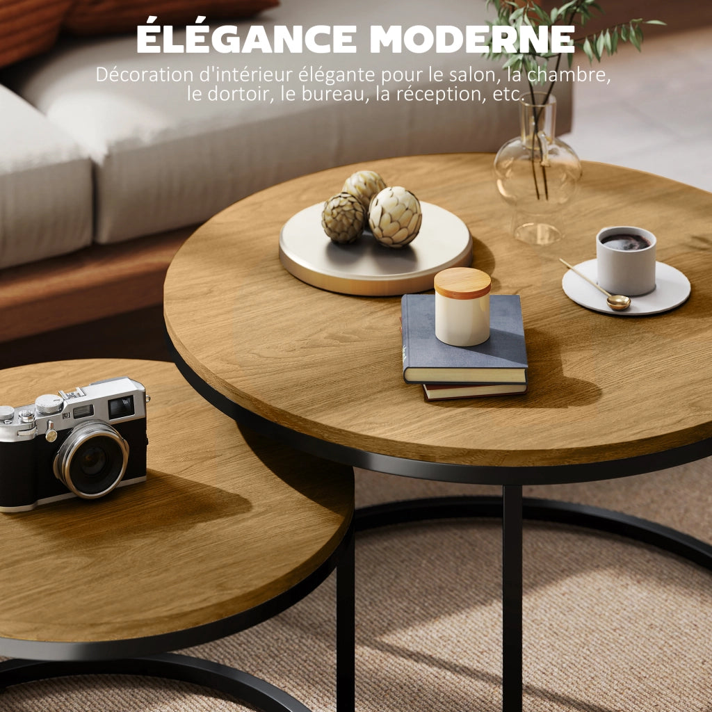 Tavolino da caff¨¨ design industriale ¨C zephmum ¨C marrone 80x40x40