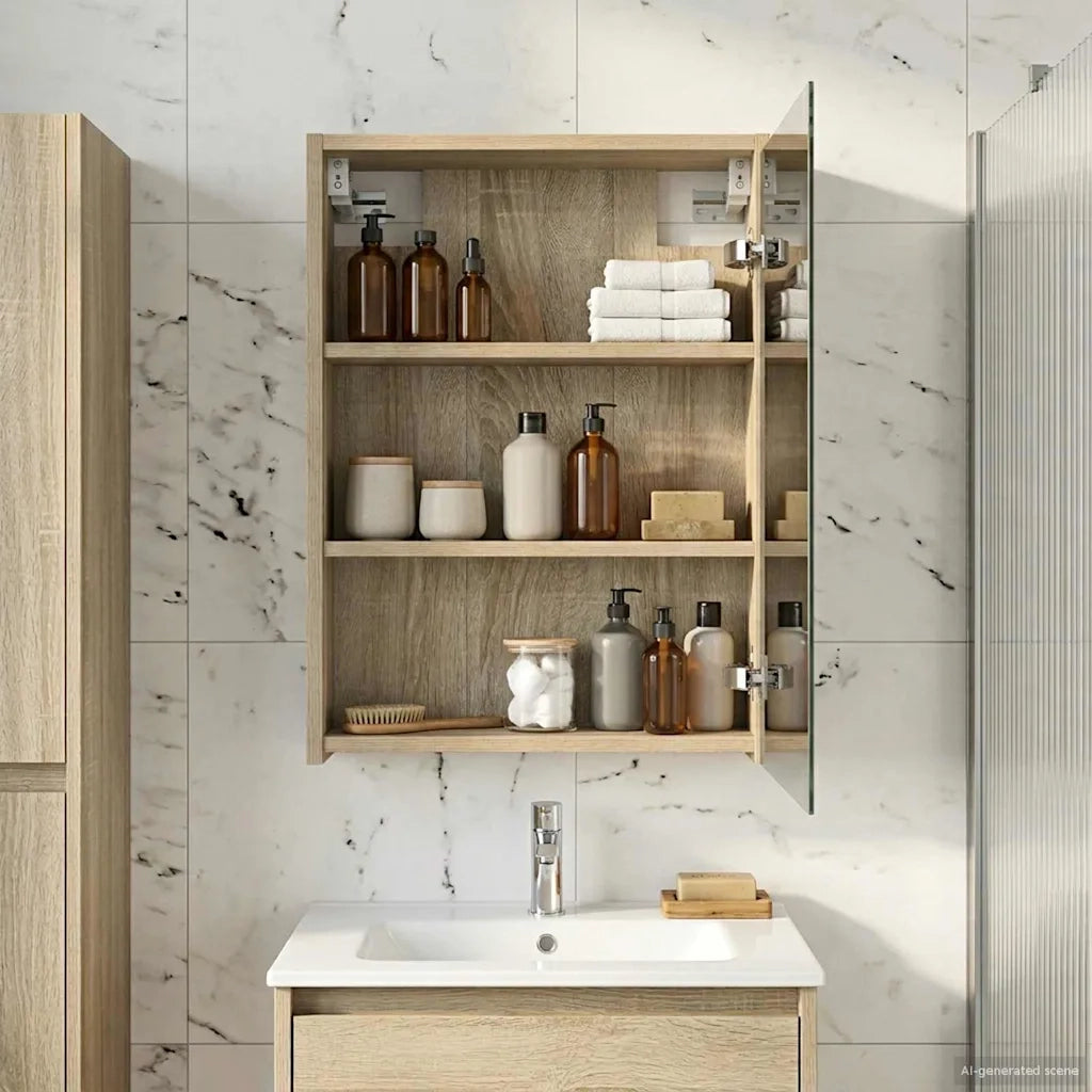 Mobiletto per specchio da bagno Rovere Sonoma 43 x 16 x 62.5 cm 889137