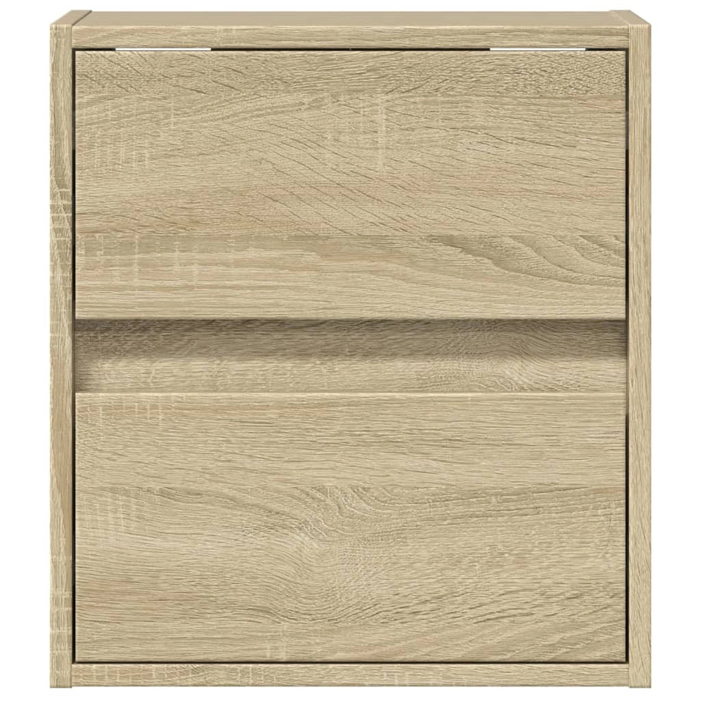 Mobile TV multimediale da parete mensola TV mobile TV sala da pranzo soggiorno camera da letto luci LED 2 pezzi rovere Sonoma 41 x 31 x 45 cm marrone 02_0029176
