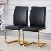 SEDIA Imbottita in PU Nero e Oro Set da 2 pezzi