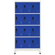 Armadietto con Serratura Grigio e Blu 90x45x180 cm in Acciaio 339818