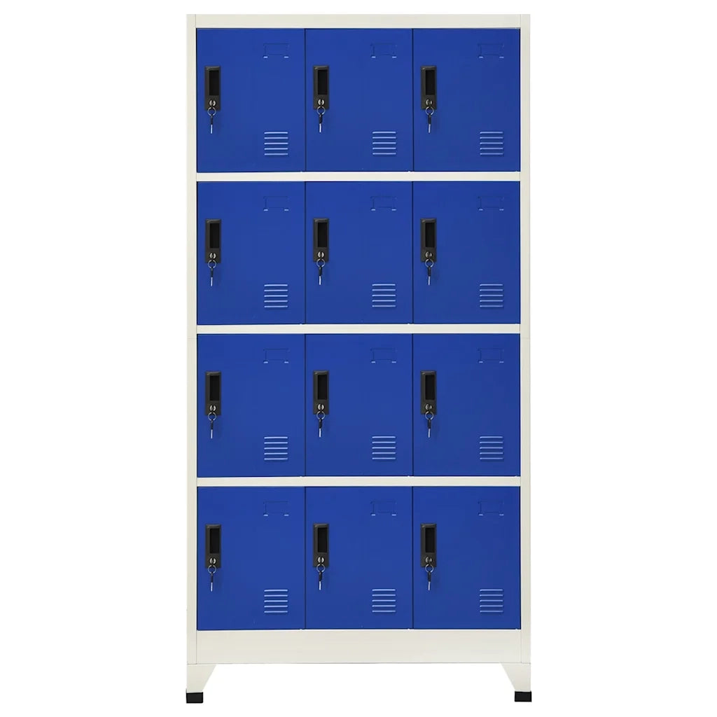 Armadietto con Serratura Grigio e Blu 90x45x180 cm in Acciaio 339818