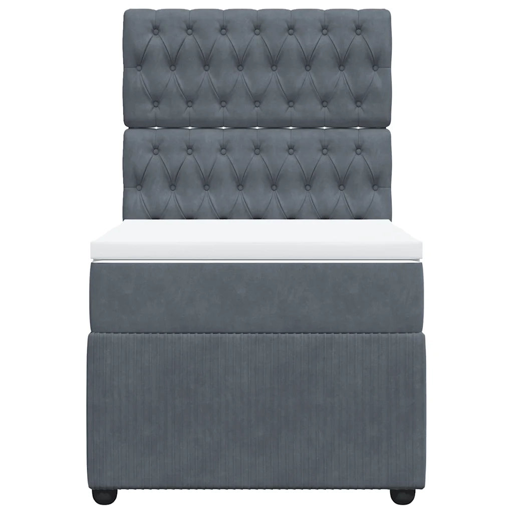 Giroletto a Molle con Materasso Grigio Scuro 100x200 cm Velluto 3294569