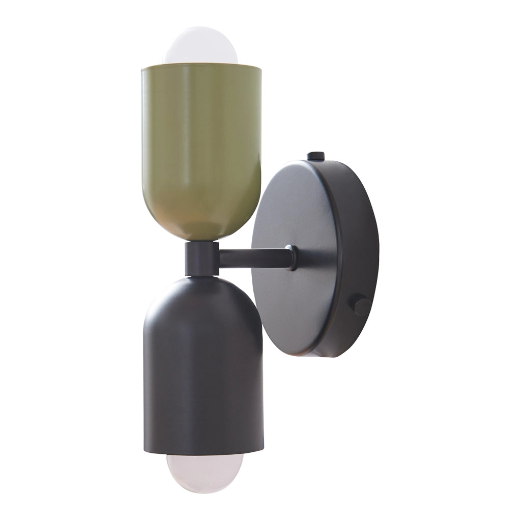 Lampada da Parete Trorlos con 2 Paralumi Applique Up Down - Verde / Nero lux.pro