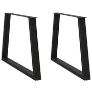 Set di 2 gambe per tavolo da pranzo a forma di V 90 x 73 cm adatte per ufficio o soggiorno stile moderno acciaio nero 02_0056866