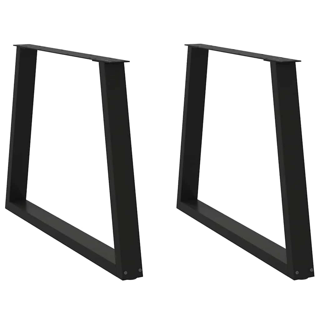 Set di 2 gambe per tavolo da pranzo a forma di V 90 x 73 cm adatte per ufficio o soggiorno stile moderno acciaio nero 02_0056866