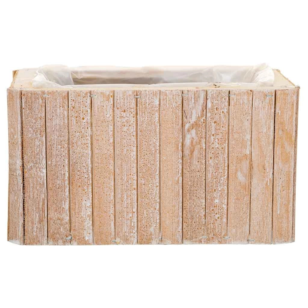 Cesto rettangolare in legno marrone 20,5x14,5x11h