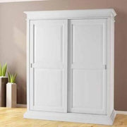 Armadio Berlino in legno Shabby chic ante 2 scorrevoli bianco