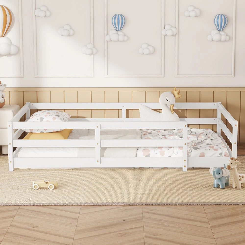 Letto Montessori con Sponde ¨C MINIMAL ¨C Pino Bianco 140x200
