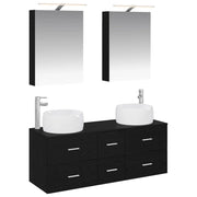 Set di mobili per il bagno 5 pcs Rovere Nero 3407032
