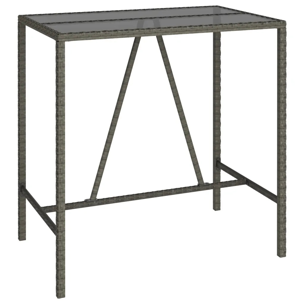 Set da Bar da Giardino 7 pz Grigio in Polyrattan 3187658