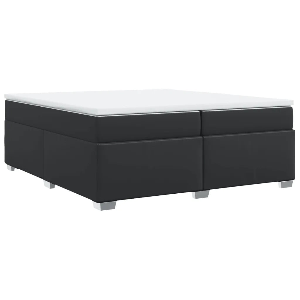 Giroletto a Molle con Materasso Nero 200x200 cm in Similpelle 3285225