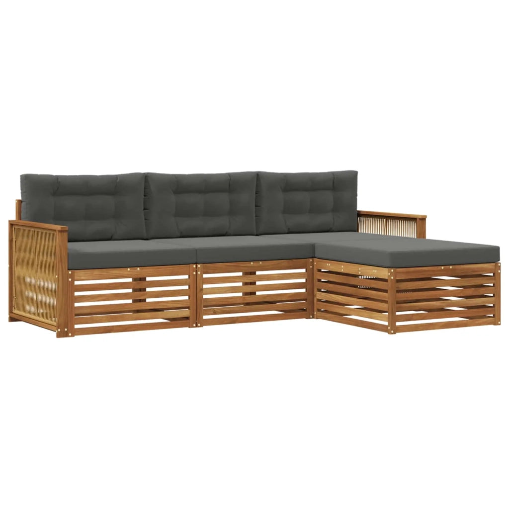 Set di divani da esterno 4 pz Naturale e Antracite 3383210