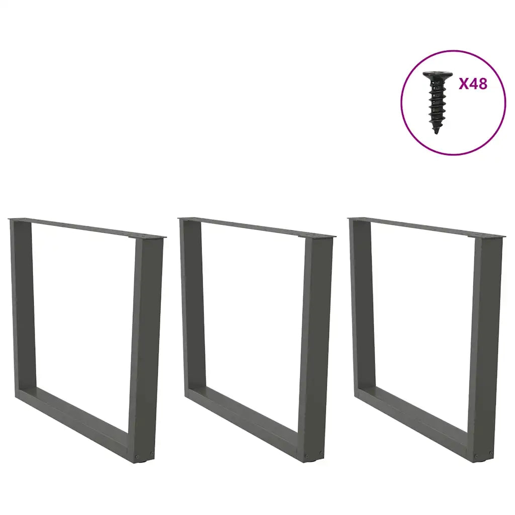 Gambe per tavolo da pranzo a forma di V 3 pz | Piede del tavolo Antracite 100x(72-73,3) cm Acciaio