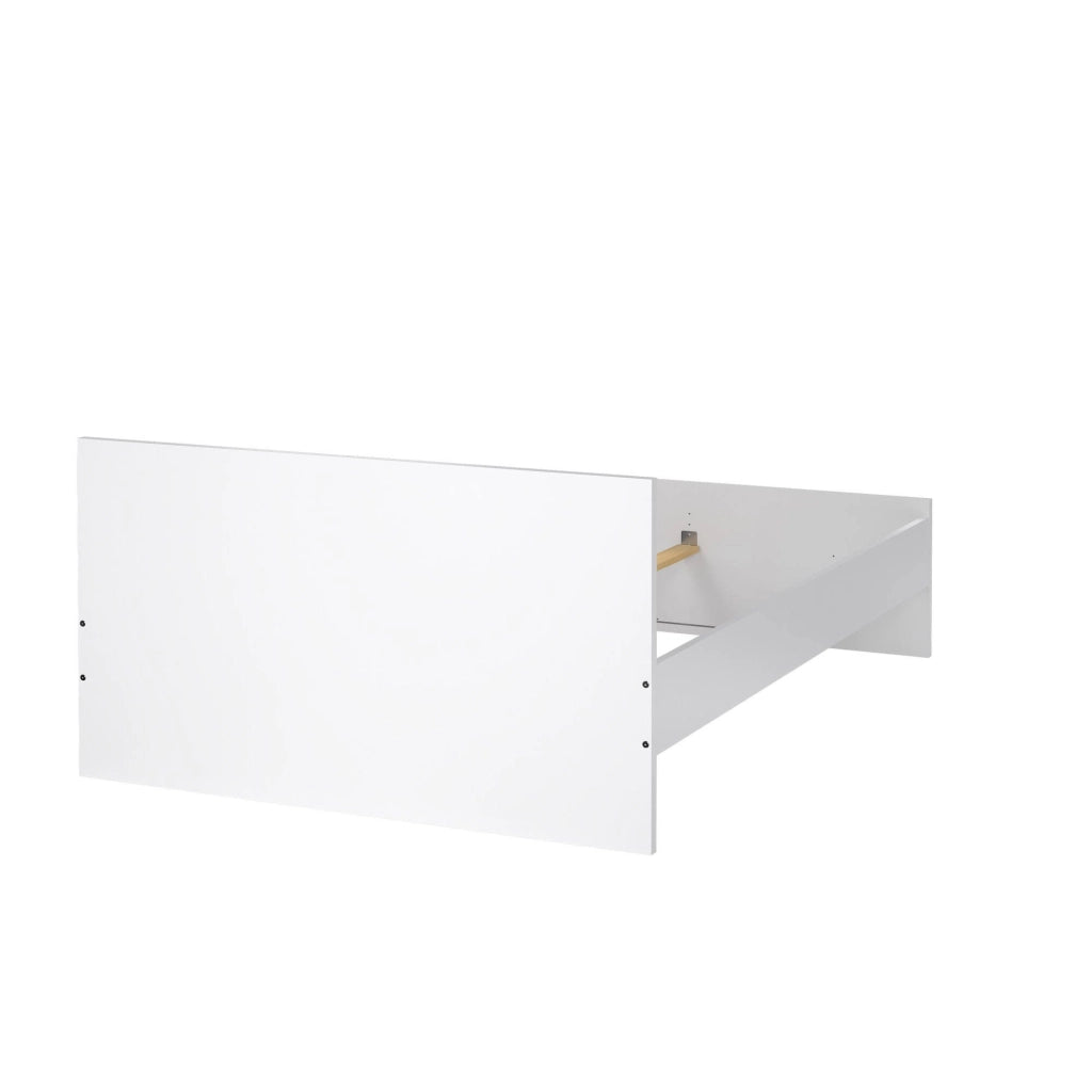 Letto piazza e mezza Bora, Sommier per camera da letto, Giroletto per stanza, Struttura porta materasso, 207x146 h80 cm, Bianco lucido