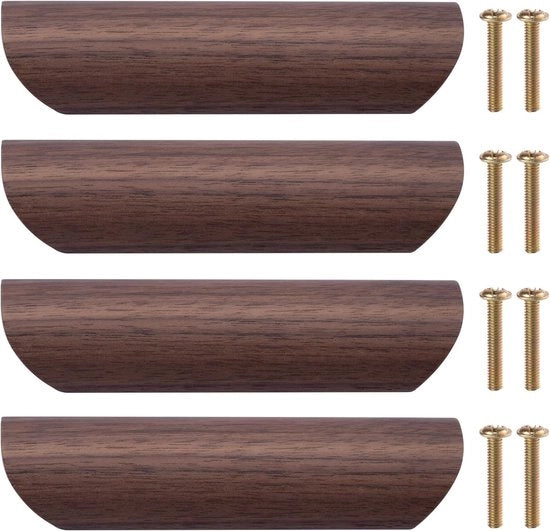 Maniglie in legno - Adatte per mobili - 96 mm - Noce nero