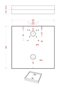 Base Portaciottolo per Fontane 40x40x8 cm in Metallo con Base in Cemento Belfer 42/BSE/10 Tortora