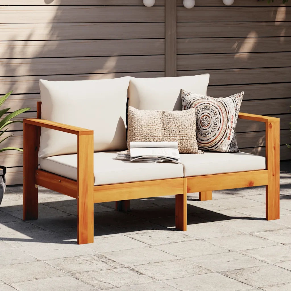 Divano da Giardino con Cuscini 2 Posti-Sofa da Giardino-Divano da esterno Legno Massello di Acacia 592588