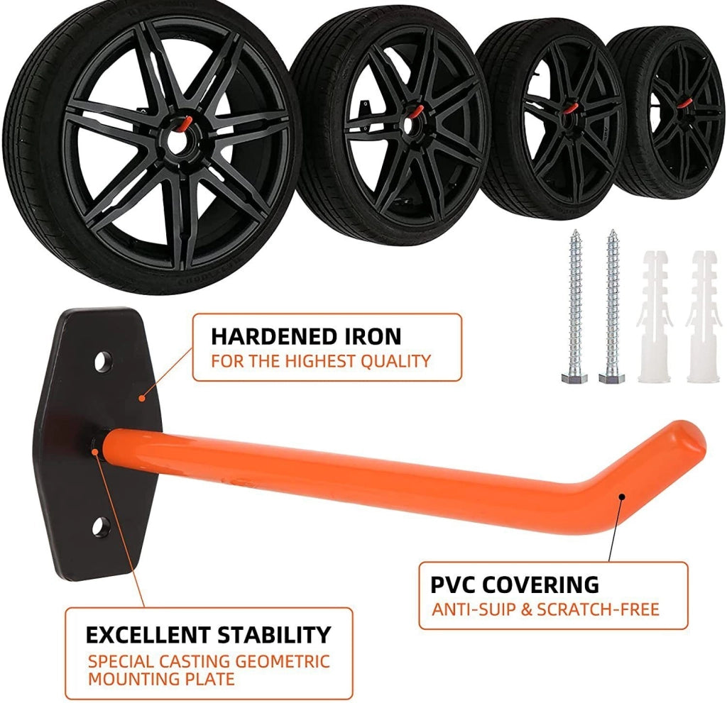 Supporto parete per pneumatici ¨C zephmum ¨C 4 pezzi, grigio, metallo
