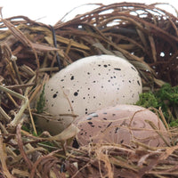 Set 9 Nidi Decorativi con 2 Uova H 10 cm