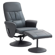 Poltrona Massaggiante Elettrica Reclinabile con Poggiapiedi ¨C Minimal ¨C Similpelle Grigio Scuro 76x81x105 cm