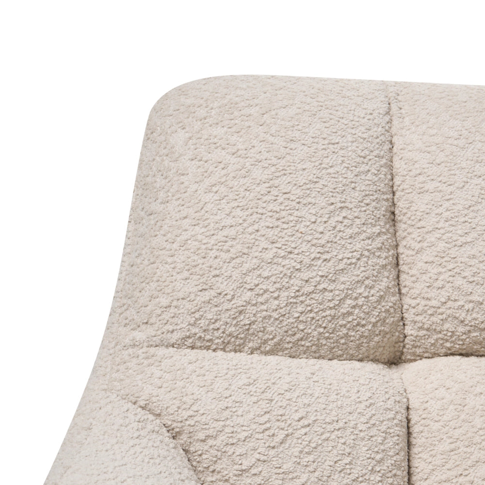 Sedia da ufficio in tessuto bouclè beige chiaro Girevole Funzione Regolabile Mobili da Ufficio
