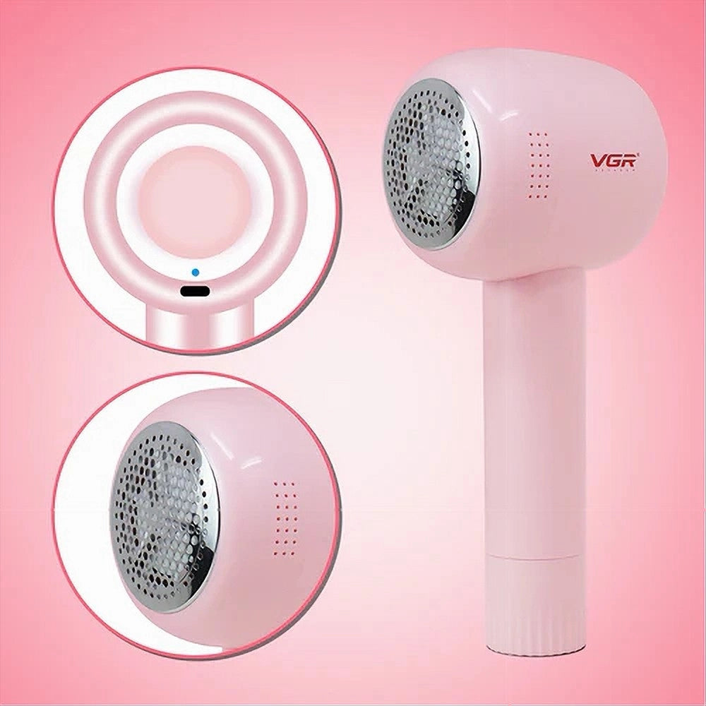 Trade Shop - Vgr V-813 Levapelucchi Professionale Ricaricabile Usb | Uso Professionale - Rosa