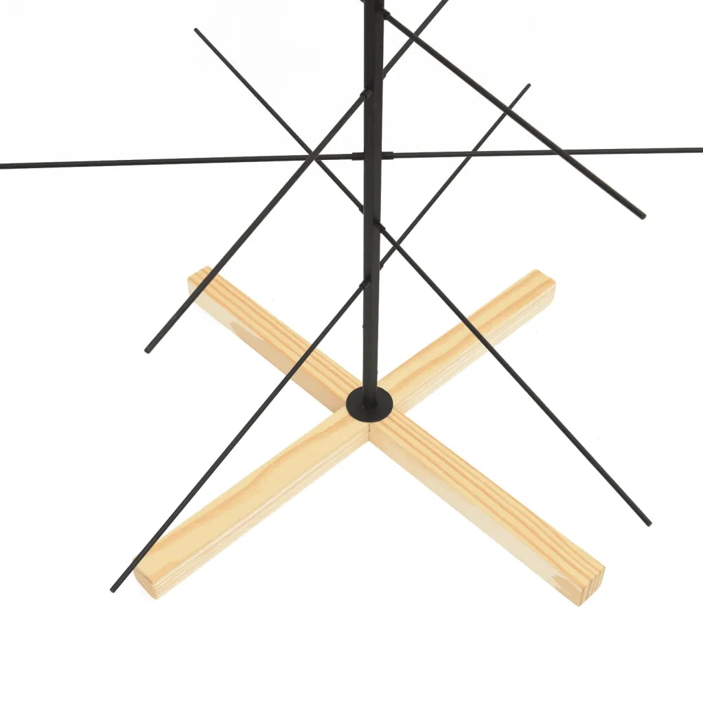 Albero di Natale | Decorazioni natalizie in Metallo con Base in Legno Nero 150 cm