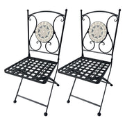 COPPIA SEDIE DECORO MOSAICO 'AURORA' cm 38 x h.90  - LIF