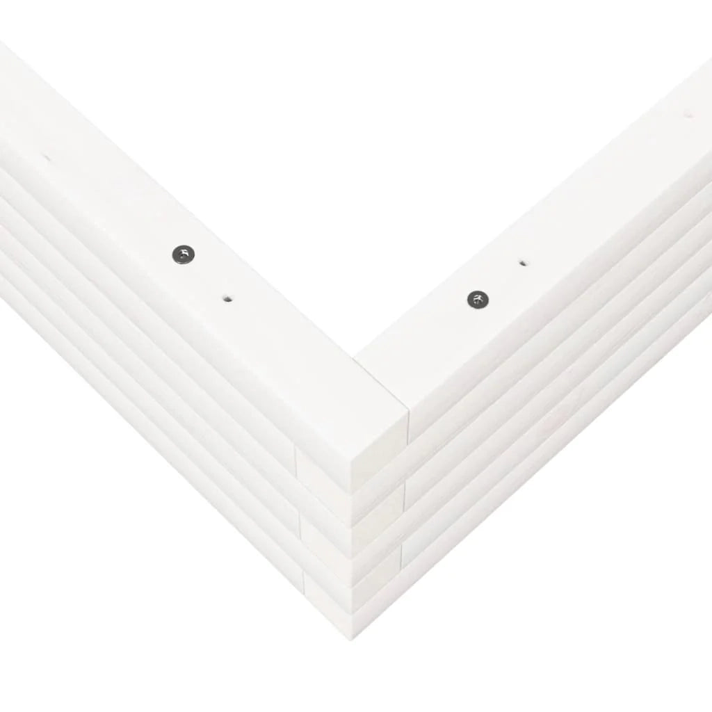 Fioriera rialzata per piante fiori terrazza giardino 90 x 90 x 23 cm legno di pino massiccio bianco 02_0038045
