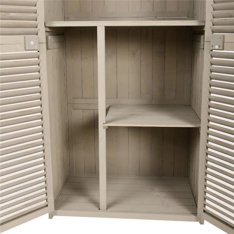 CAPANNO PER UTENSILI DA GIARDINO CON 4 SCOMPARTI IN LEGNO DI ABETE 87X46,5X160CM