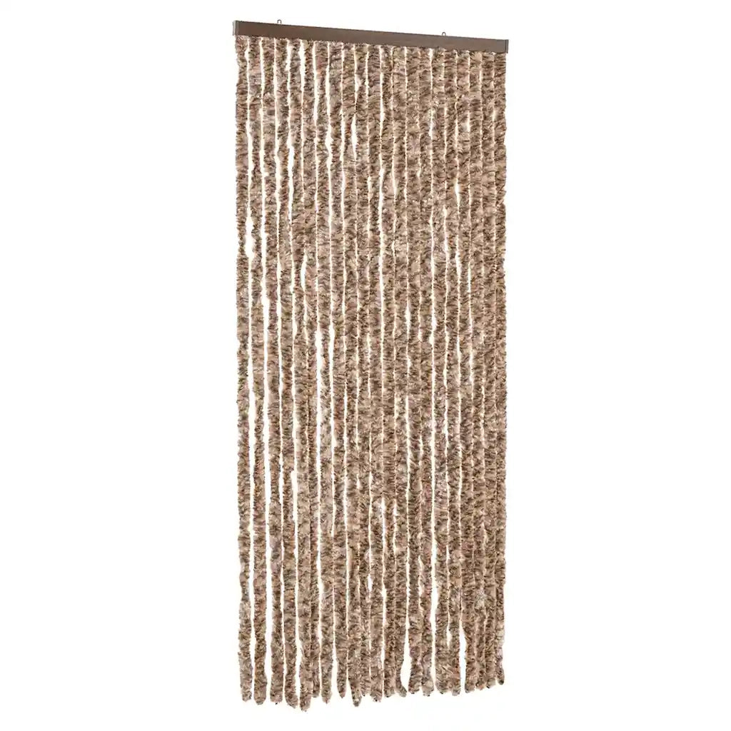 Tenda Antimosche Beige e Marrone Scuro 90x220 cm in Ciniglia CFW4215829
