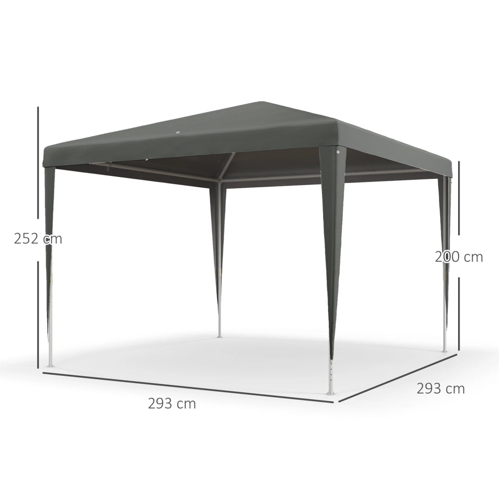 Gazebo da Giardino 3x3 m Pieghevole e Portatile per Feste con Copertura Anti UV Grigio