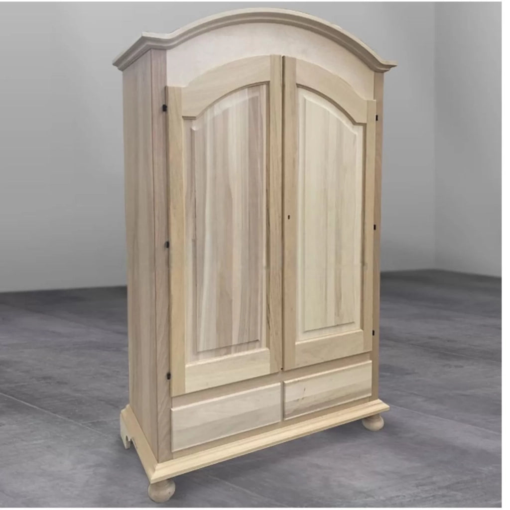 Armadio 2 porte cappello sagomato legno grezzo 125x61x200 - Mobili 2G
