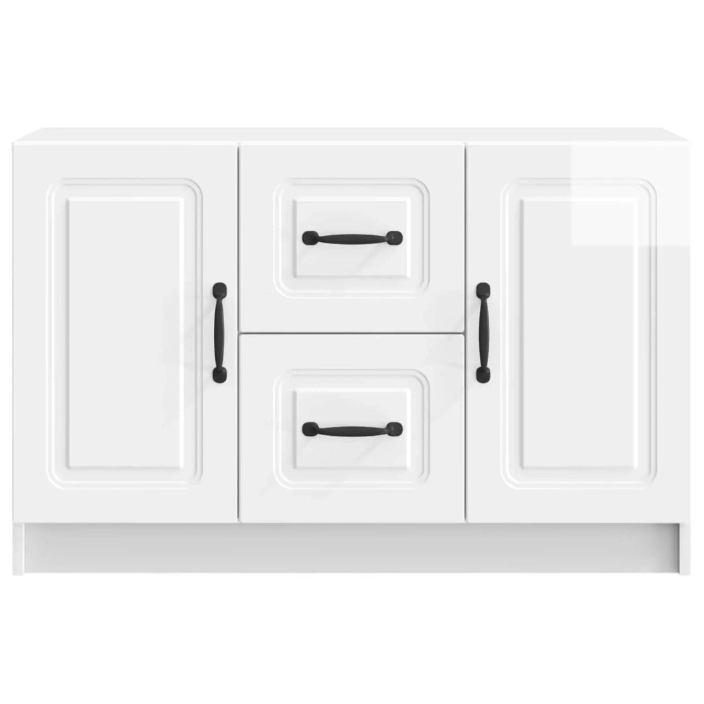 Credenza Bianco Lucido 89 x 34,5 x 57 cm Legno ingegnerizzato 895809