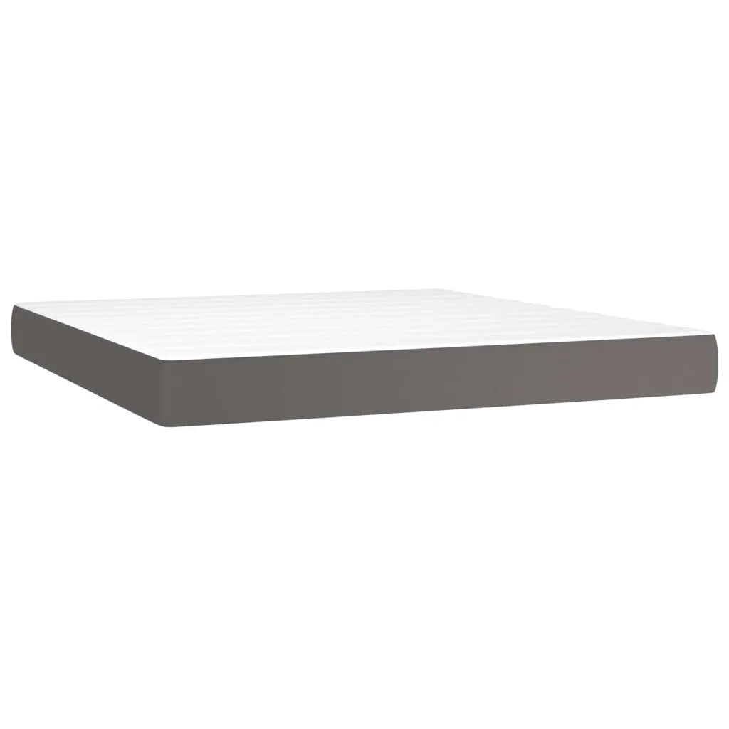 Giroletto a Molle con Materasso Grigio 160x200 cm in Similpelle 3129043