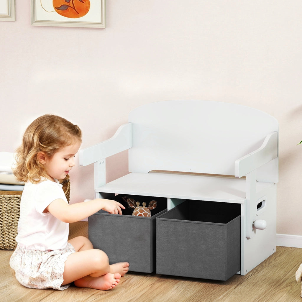 Set tavolo e sedie bambini con contenitore portagiochi ¨C Xylo ¨C 67,5x46,5x56,7 cm bianco