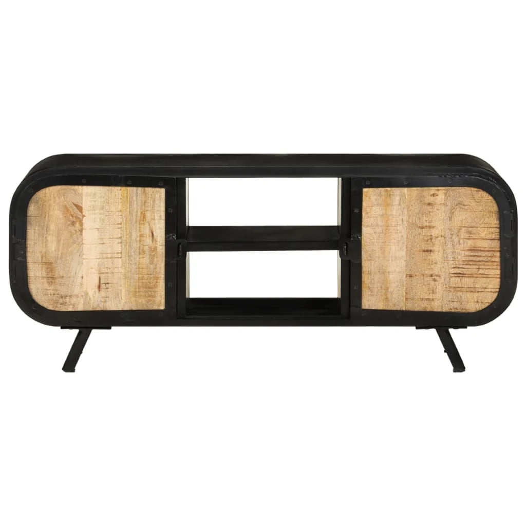 Mobile TV multimediale scaffale TV mobile TV sala da pranzo soggiorno camera da letto 110 x 30 x 45 cm legno di mango marrone grezzo 02_0025742