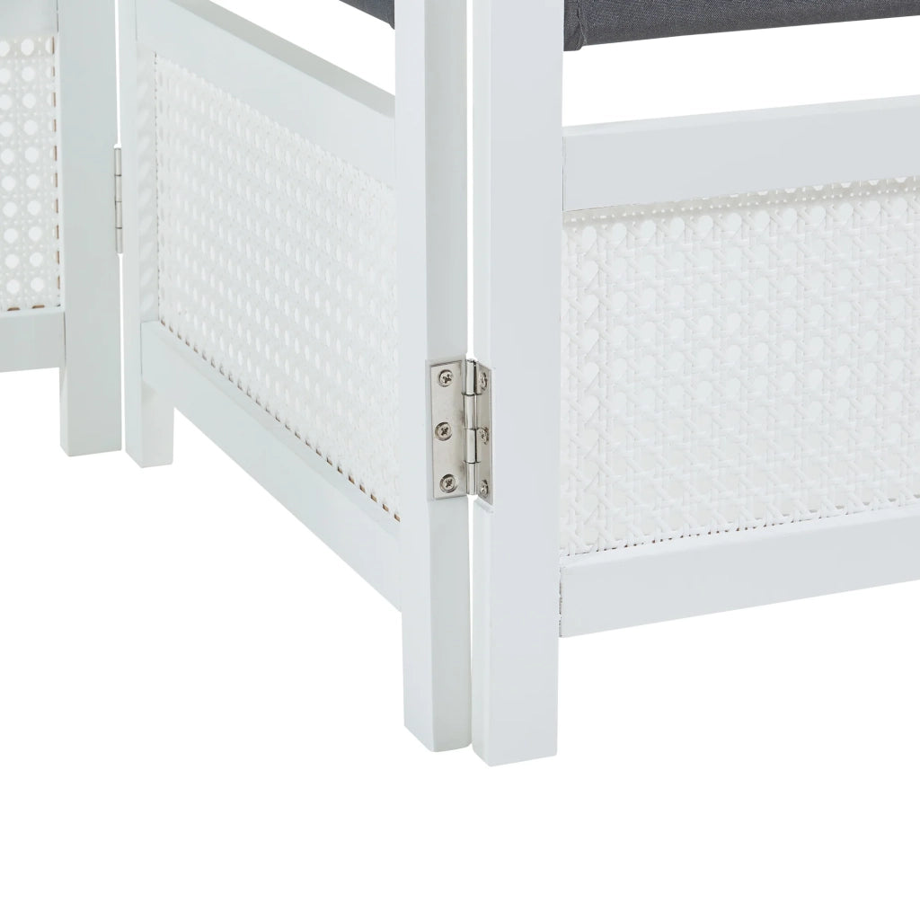 Paravento in bambù 200 x 170 cm bianco grigio scuro 03_0010226
