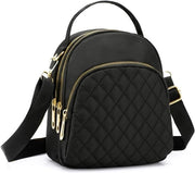 Borsa da donna di alta qualità, tasca da spalla da donna di piccole dimensioni con protezione contro la furto, nera, borsa di città con molti contenitori, disegno elegante