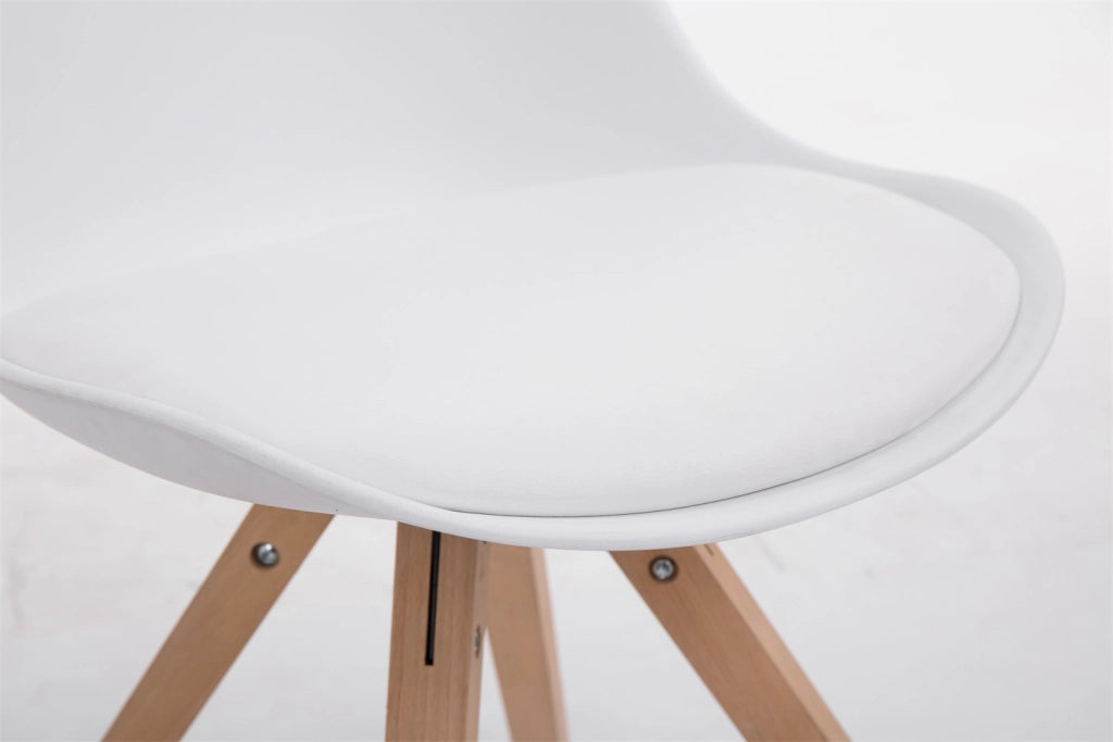 Sedia Toulouse in similpelle gambe quadrate bianco,natura