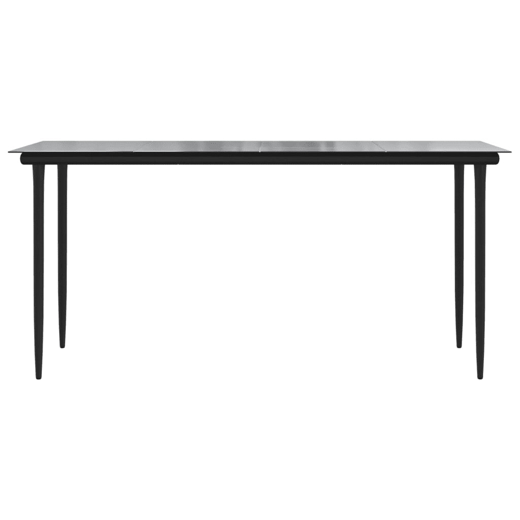 Set da Pranzo da Giardino 5 pz | Set Salotto da Giardino Nero in Rattan PVC